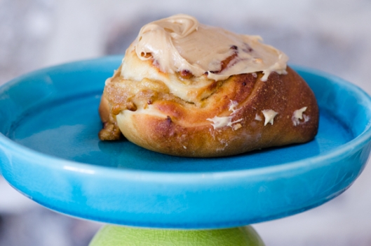 Peanut Butter-Banana Roll with Peanut Butter Glaze