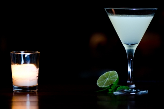 The Long Goodbye: Los Nahuales Blanco Mezcal, Lime Juice, Mint Syrup from Barman Dean James of Peccadillo The Long Goodbye: Los Nahuales Blanco Mezcal, Lime Juice, Mint Syrup
