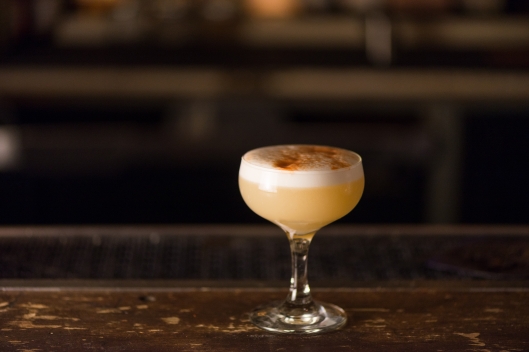 Bols On Parade: Bols Genever, Tío Pepe Fino Sherry, Lemon Juice, Pistachio-Lavender Orgeat, Egg White, and Angostura Bitters from Kiowa Bryan of The Eveleigh Bols On Parade: Bols Genever, Tío Pepe Fino Sherry, Lemon Juice, Pistachio-Laven
