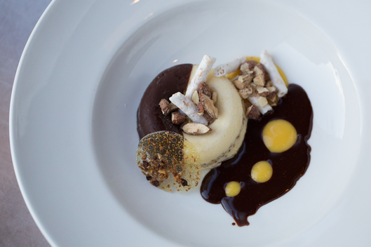 Tracy Obolsky of North End Grill: "Almond Joy" Ice Cream Cake, Candied Almonds,