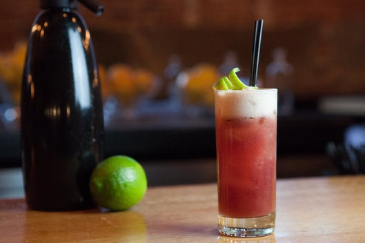 La Frontera: Palo Cortado Sherry, Mezcal, Ginger Beer, and Cassis