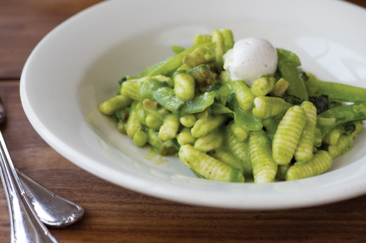 Mike Friedman of The Red Hen: Cavatelli,  Peas, Bacon, Spring Onions, and Basil
