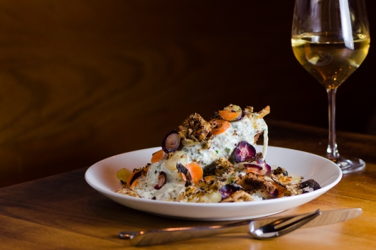 Fried Rabbit, Carolina Gold Rice Pilaf, Sour Cream Gravy, and Fried Lemons from Chef Jonathan Whitener of Animal Fried Rabbit, Carolina Gold Rice Pilaf, Sour Cream Gravy, and Fried Lemons