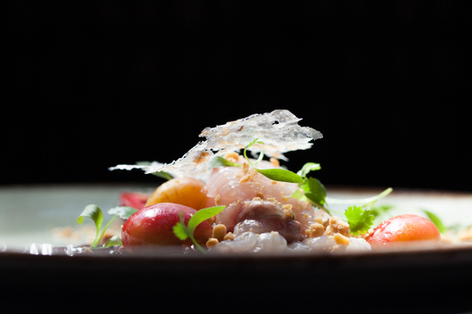 JJ Johnson of The Cecil: Kona Kampachi, Cherries, and Thai Chile-Hibiscus Jam