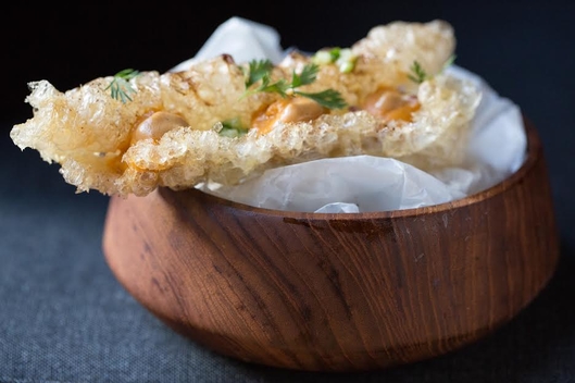 Daniela Soto-Innes of Cosme : Uni Chicharrón, Cucumber, and Kumbu